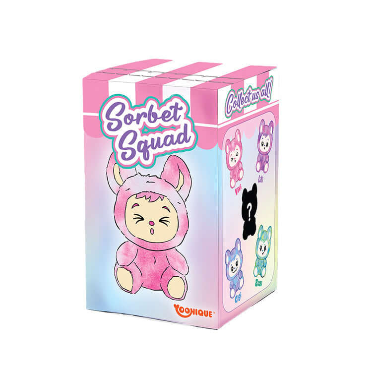 LaBabies Series 2 Sorbet Squad 4" Collectable Plush Keychain Blind Box packaging featuring cute designs.