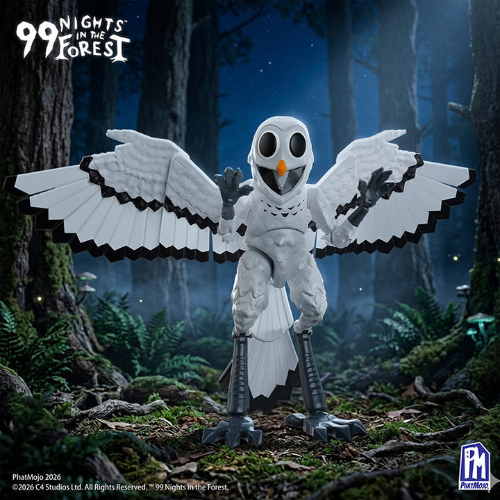 99 Nights In The Forest Series 1 8 Action Figure - Owl standing with wings spread in a forest setting.
