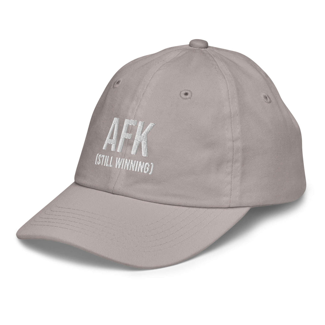 AFK Youth baseball cap in gray with embroidered text for stylish sun protection and comfort during outdoor activities.