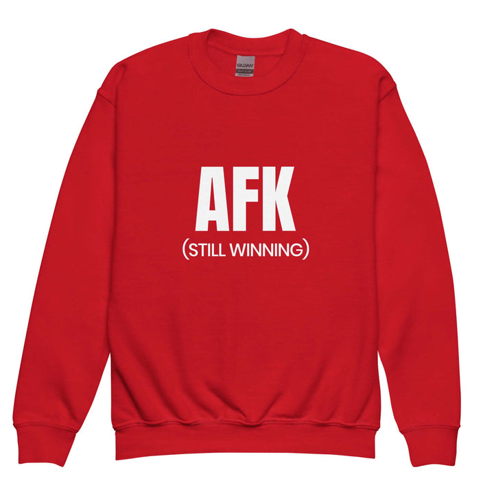 AFK youth crewneck sweatshirt in red with the slogan &