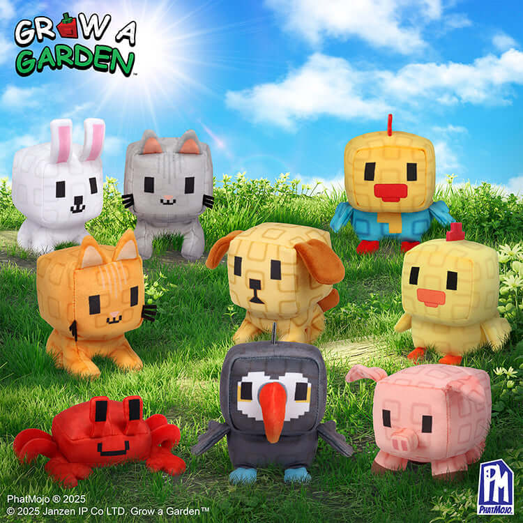 Grow A Garden Series 1 4" Collectable Plush assortment featuring cute pet characters in vibrant colors.