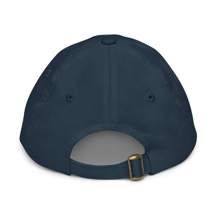 Back view of XP Grinder Youth baseball cap showing adjustable strap and eyelets for breathability.