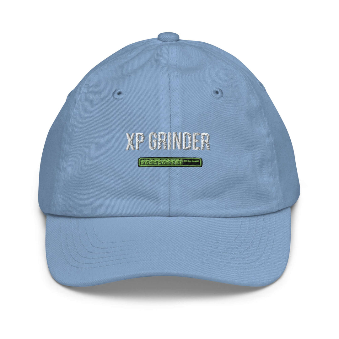 XP Grinder Youth baseball cap in light blue with embroidered logo, perfect for baseball training and outdoor activities.