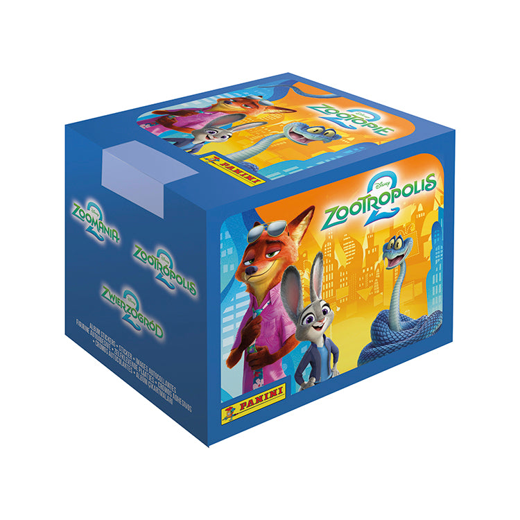Zootropolis 2 Sticker Collection featuring vibrant characters and cityscape design in a collectible box.